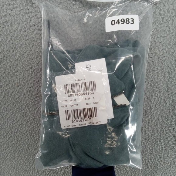 Rivet & Thread Sweater Womens Small Dusty Green Pullover 1/4 Zip Crop Madewell - Picture 8 of 8